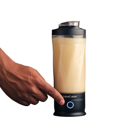 [BRSRACD3CUIAIDT4] InstaCuppa Rechargeable Electric Protein Shaker – 6500 RPM, PP Stirring Blades - 600ml BPA-Free Jar, USB-C Rechargeable, IPX7 Waterproof, Leakproof Sports Sipper Lid, Smooth Protein Shakes in Seconds