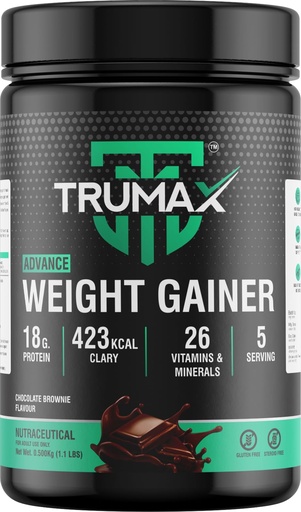 [BRSREFI7OAPB4DLX] Advance Weight Gainer | 500g | 18g Protein & 423 Calories for Muscle Growth with 26 Minerals & Vitamins | Whey Protein | Reduces Muscle Breakdown & Boosts Endurance | Chocolate Brownie