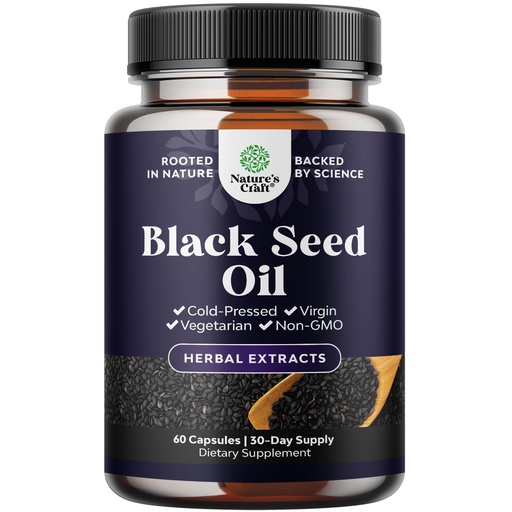 [BRSWYYIFBN4AAGTJ] Vegan Black Seed Oil Capsules - Cold Pressed Nigella Sativa Black Cumin Seed Oil Capsules with Omega 3 6 9 Antioxidants & Thymoquinone for Hair Growth Immune Support Joint Health and Digestion - 60ct