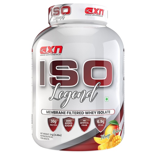 [BRSRACYZOIPWME3D] Greenex Nutrition (GXN) Iso Legend 2 kg Whey Protein Powder | 30g Protein | Whey Protein Isolate | Lean Muscle Gain | Mango Alphonso | Low Carb & Fat | 58 Servings