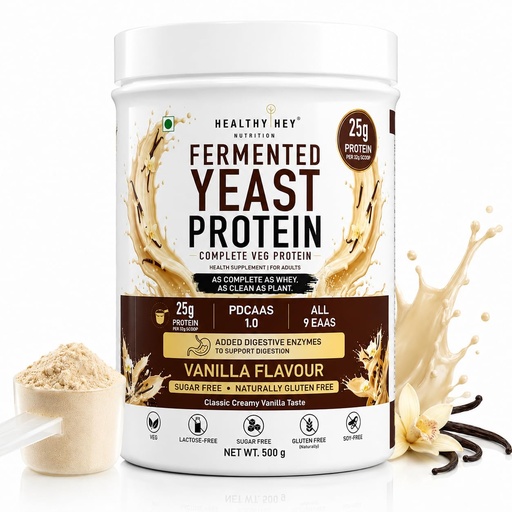 [BRSRYZYYBMFWYCT2] HealthyHey Nutrition Fermented Yeast Protein - Vanilla Flavour - 500g