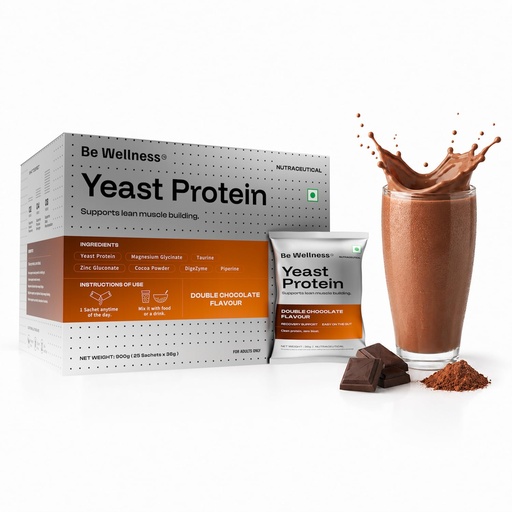 [BRSRYZQNPIOQ42AZ] Be Wellness Yeast Protein Powder, Double Chocolate, 25g Protein, 25 Serves