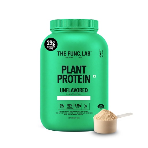 [BRSRYZLYDMIAGAL3] The Func. Lab Plant Protein for Men and Women – Unflavored | 2 kg | 29g Protein per Scoop | Pea and Rice Blend | Vegan, Sugar‑Free | 100% Clean Label, Gut Friendly, Vegetarian