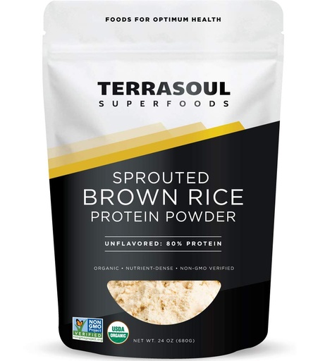 [BRSWGYD3CR6RYDY6] Terrasoul Superfoods Organic Sprouted Brown Rice Protein Powder, 1.5 Pounds