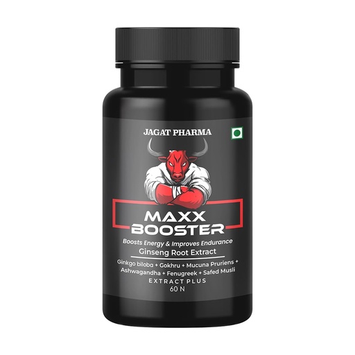 [BRSROGI7CJ6R6A3G] Jagat Pharma Maxx Booster - 60 Capsules | Ayurvedic Stamina and Muscle Support Supplement for Men | With Ashwagandha, Safed Musli, Gokhru & Fenugreek | Daily Wellness Formula