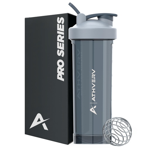 [BRSRAGD6BECB4FLX] Pro Tritan Gym Shaker Bottle, Shakers for Protein Shake, 900ml (Black/Grey) Plastic