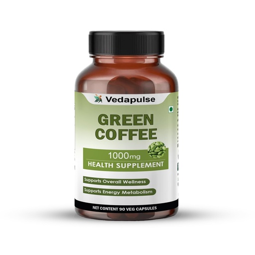 [BRSRABA5OBYA4GTA] Green Coffee Herbs Extract Capsules, 1000mg, 90 Veg Capsules, with Grape Seed, Cinnamon, Basil, Black Pepper