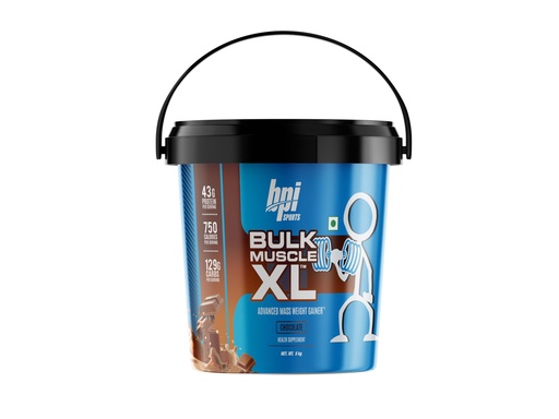 [BRSRGBL2AF7BG3YY] BPI Sports Bulk Muscle XL Mass Gainer 5kg | High Calorie Weight Gainer Powder for Men & Women | 50g Protein High Carb Muscle Builder | Fast Weight Gain & Bulking Supplement | Chocolate Flavour
