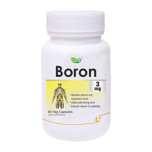 [BRSRM2Q7C57BEEQU] Biotrex Boron 3mg | Build Strong Bones | Improve Muscle Coordination | 60 Veg Capsules