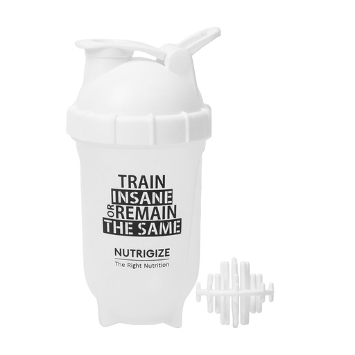 [BRSRAAAOCJ7WGETG] Smart Classic Atom Leakproof Protein Sipper Bottle, Shaker Bottle with Blender ball 500 ml (White)