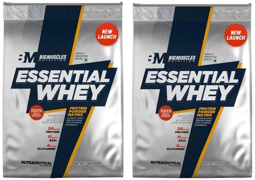 [BRSREZTRCMMAAYL3] Bigmuscles Nutrition Essential Whey Protein 1Kg [Dutch Chocolate] | 24g Protein/serving & Whey Protein Pack Of 1Kg Powder[Malai Kulfi]|24G Protein/Serving,1 Count,24 Grams
