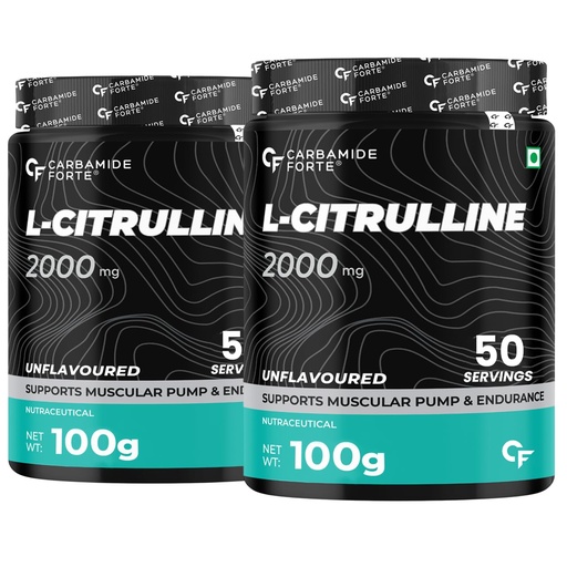 [BRSRAGL5CADWMAD6] Carbamide Forte L Citrulline Malate Powder 2000mg | Boosts Nitric Oxide, Pre Workout Supplements for Men & Women - Unflavoured - 50 SERVINGS - 100g (Pack of 2)