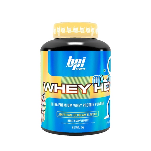 [BRSRGBIPOECRQDL7] BPI Sports Whey HD Protein Powder 2kg | 25g Protein, 5.5g BCAA, 4.3g Glutamine Per Serving | Whey Protein for Muscle Recovery & Lean Muscle Growth | American Ice Cream