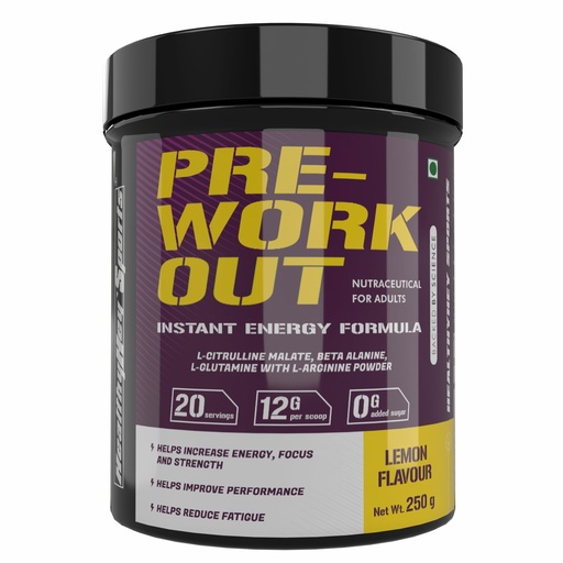 [BRSRMED3OYIWY3Q2] HealthyHey Sports Pre-Workout, Pump, Energy, Strength Drink Powder|Intense Sustained Energy|L-Citrulline, L-Arginine, Beta Alanine, Caffein, Glutamine & Sodium|250 Gram