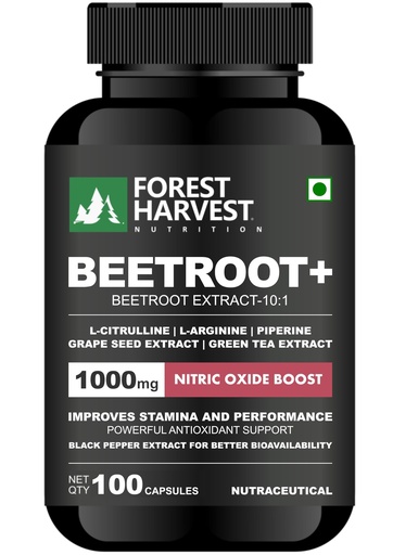 [BRSRGCQ7C4PG2YIZ] Nitric Oxide Supplement for Blood Flow & Stamina | Beetroot 10X (6000 mg Equivalent) with L-Citrulline, L-Arginine, Grape Seed Extract, Green Tea Extract & Piperine | Supports Energy, Endurance, Blood Flow & Performance | 100 Capsules | WHO-GMP, ISO & HACCP Certified
