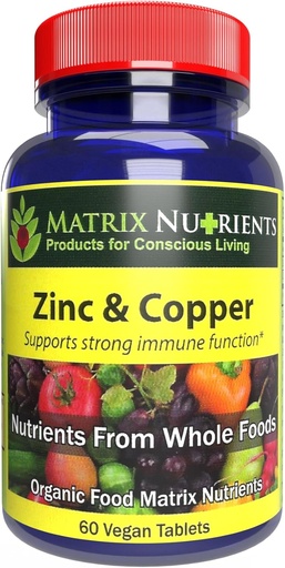[BRSWYBDQOYDQ2YLO] ZINC & Copper - LAB Tested for Highest Purity! Fast Absorption, 100% Organic Natural Ingredients - Massive Immune Support - Repair Heart & Body! - Vegan Tablets (60ct)