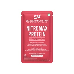 Steadfast Nutrition Nitromax Protein 25.9g Fast Releasing Protein Increases Muscle pump strength Lean Muscle (Chocolate, 60 Sachets, 2400g)