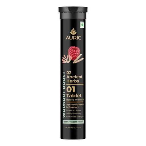 [BRSRGCD2CF6GCC3A] Auric Workout Boost Effervescent 15 Tablets – Training Support Drink Tabs. – Raspberry Flavor | Stoke 365