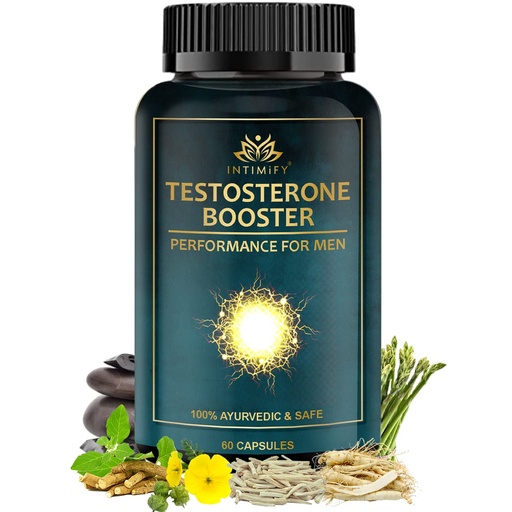 [BRSRAGQFOYIQIFIV] INTIMIFY Testosterone Booster Supplement | Natural Ingredients with Ashwagandha, Gokshura, Shilajit, and Safed Musli | 60 Veg Capsules