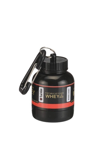 [BRSROA33O5YAGDTB] Protein Powder and Supplement Funnel Keychain, Portable to-Go Container for The Gym, Workouts, Fitness (BLACK)
