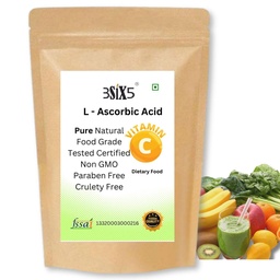 3SIX5 Vitamin C Powder for Drinking | Pure Ascorbic Acid Supplement | Immunity Booster & Antioxidant Support | Easy Mix Daily Drink - Youthful glow For Face, Skin & Body (50gm)