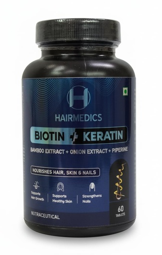 [BRSRECYQOQHAGGQZ] Biotin + Keratin Tablets | Suppoprts Hair Growth | Support Healthy SKin | Strengthems Nails | 60 Tablets