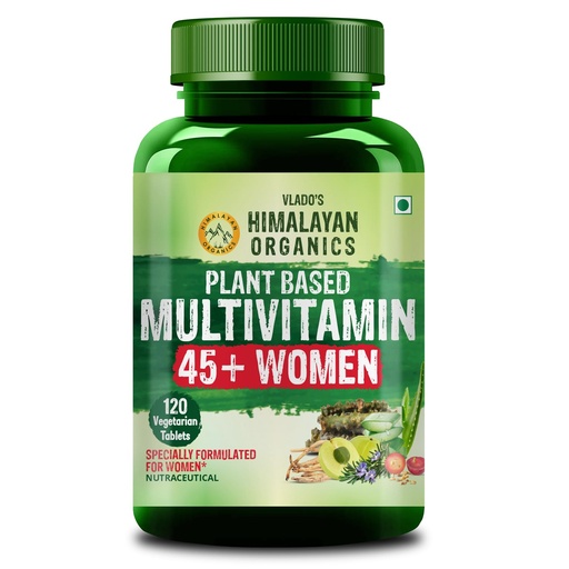 [BRSRA2Y2BN6A2ETA] Vlado’s Himalayan Organics Plant Based Multivitamin Women 45+ Supplement - 120 Veg Tablets | Enhances Immunity | Boosts Energy Levels | Supports Memory | Good For Hair & Skin