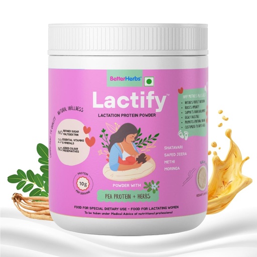 [BRSRGGTRCACQICD5] Lactify Lactation Protein Powder to increase Breast Milk for Feeding Mothers 325 g Kesar Flavour | Postpartum Recovery with 23 Essential Vitamins & Minerals | No Refined Sugar & Preservatives