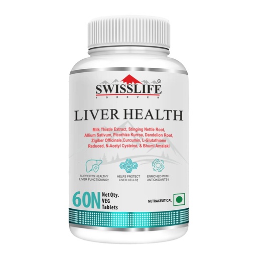 [BRSREGT7AQNROHTB] SwissLife Forever Liver Detox & Fatty Liver Support Tablets, 60 Veg