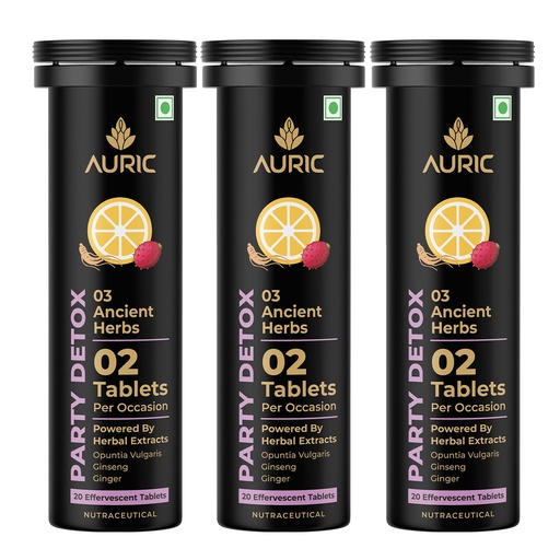 [BRSRYYAYPNYRUDLP] Auric Party Detox Effervescent Tablet - Drop, Fizz & Drink - 60 Tablets
