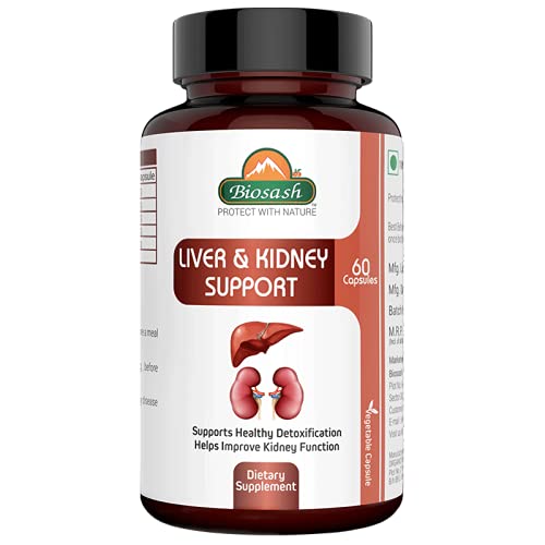 [BRSRABAFOQBGKA32] Biosash Liver Detox Supplement Capsules 60 Caps | Ayurvedic Liver & Kidney Cleanse Tablets for Fatty Liver Detox | Milk Thistle & Herbal Formula for Daily Liver Health
