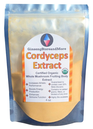 [BRSWGHYOBFYQE2DB] 4oz Organic Cordyceps Mushroom Extracted From Real Mushroom Fruiting Bodies from Nammex | >30% Beta-Glucans | Cordyceps Militaris | β-Glucan for Energy, Immune System, Athletic Performance