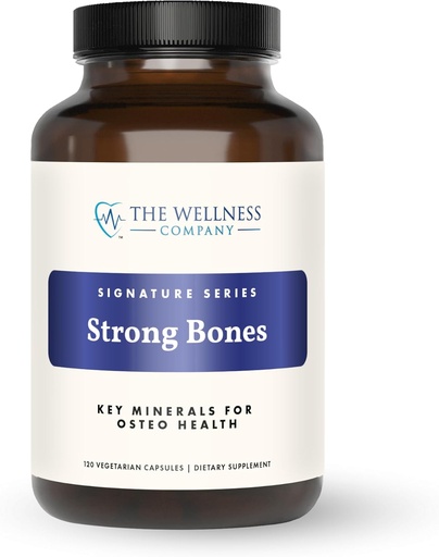 [BRSROHANAUBQAETD] The Wellness Company Strong Bones | 120 Capsules (2-Month Supply) | Made with Key Minerals to Help Build Bone Strength | Non-GMO, Vegan, Gluten Free | for Supporting Bone Strength and Health