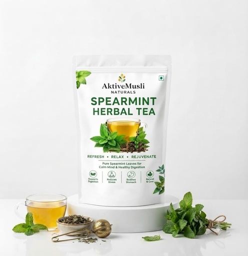 [BRSRYGA7DJYRUH36] Spearmint Herbal Tea – Caffeine Free Mint Infusion Digestion & Stress Relief Herbal Tea