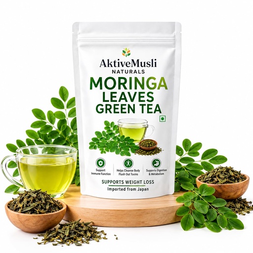 [BRSRYGLYOB4AK3T6] Moringa Green Tea with Moringa Leaf, Vetiver Root & Hibiscus Herbal Tea