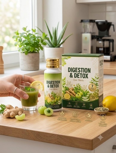 [BRSRYFLYPMFGK33Z] Digestion Detox Gut Shot | Herbal Daily Wellness Liquid | Digestive Wellness & Gut Health Support | Easy-to-Drink Botanical Formula | Convenient Daily Wellness Shot for Adults