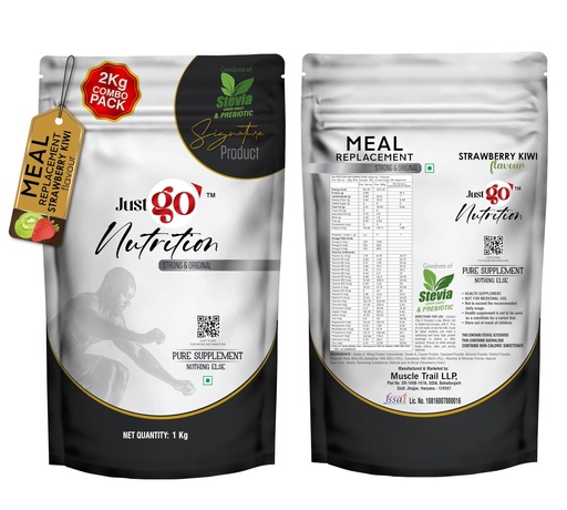 [BRSROAITOF5WGEQY] Meal Replacement Powder - 50 Servings | 20g in Each | 1kg | Convenient and Flavorful Meal Replacement Powder For Men And Women (Imported Ingredients) Pack of 2 (Strawberry Kiwi)