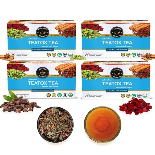[BRSW2AAYCVYRQ2D4] TEACURRY Teatox Tea (120 Tea Bags, 4 Month Pack) - Helps with Detox, Digestive Health - Consists of Natural Detox Green Tea Bags