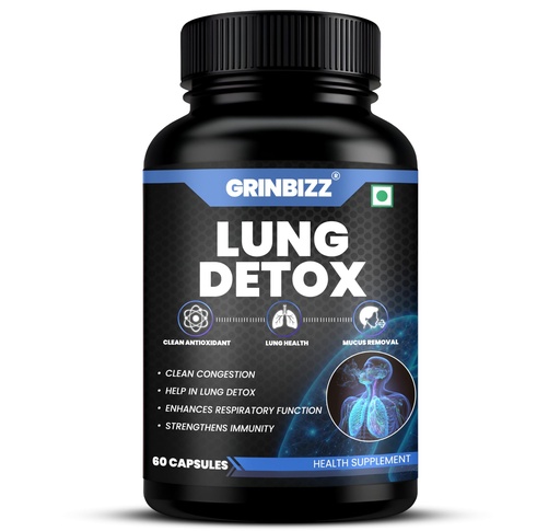 [BRSRGCY2PN4AYFA2] Lung Detox Capsules | Supports Lung Health, Respiratory Function & Mucus Removal | Herbal Antioxidant Cleanse | Ayurvedic Supplement for Immunity & Breathing Support | 60 Capsules