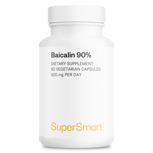 [BRSWKFL4BYJR4DTG] Supersmart - 90% Baicalin 500mg per Day (Scutellaria Baicalensis) - Chinese Skullcap Extract Supplement | Non-GMO & Gluten Free - 60 Vegetarian Capsules