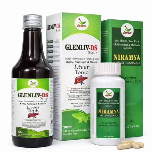 [BRSRGZD5B4FQ2DY7] Liver Tonic Syrup & Liver Detox Capsules Combo | Herbal Liver Care Supplement with Kadu, Kalmegh, Kasni, Milk Thistle & Beet Root | Liver Cleanse, Detox & Daily Liver Support (30 Capsules)