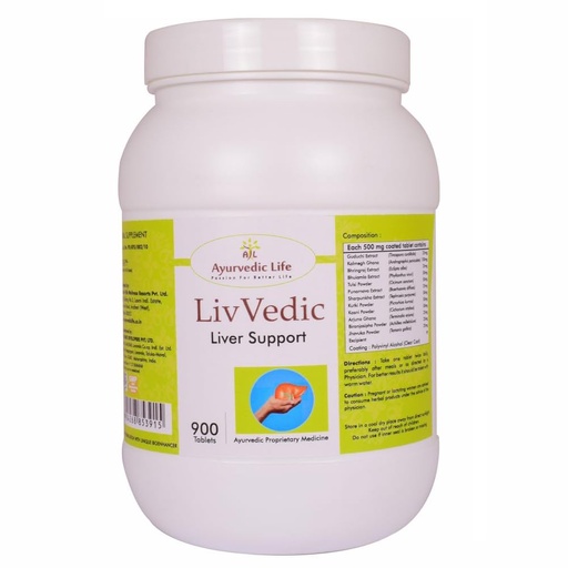[BRSW22YNDMCAKCD3] Ayurvedic Life Liv Vedic Tablets 900 Tablets (Pack of 1)