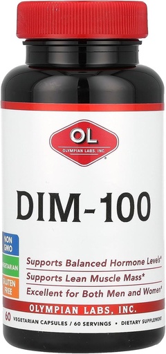 [BRSWIYQ4DEPQC2D6] Olympian Labs DIM Supplement 100mg - Daily Capsules - Diindolylmethane for Men and Women, 100 Mg, 60 Count