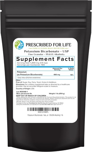 [BRSWIEAZCYOQYHT4] 用于植物、酿酒、烧烤、水晶粉末、39%K(1升b)的纯USP和食品级双碳酸钾