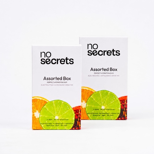 [BRSRGGQ2PMIW2GTJ] No SECRETS Perfect Hydration Duo – Lime, Orange & Pomegranate - Pack Of 2 (12 Sticks Each) | Electrolytes & antioxidants | Instant Hydration & Energy | Vegetarian | Daily Hydration & Recovery
