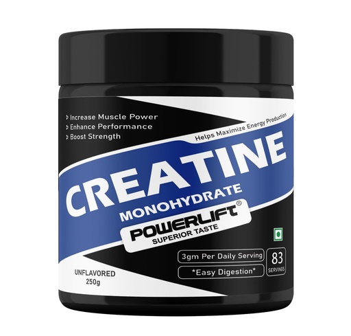 [BRSRGZ32DMPBAYDH] Creatine Monohydrate Powder - 250 Gram, 83 Serves for Lean Muscle, Energy & Muscle Gain with Rapid Absorption - Unflavored