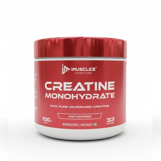 [BRSRGYYQOUNW2FIU] Creatine Monohydrate Unflavoured | 100% Pure Micronized Creatine | 100g | 33 Servings | Pre-Post Workout Supplement for Muscle Recovery, Strength & Energy | for Men & Women