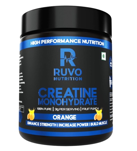 [BRSRYGT2AR5R623V] Micronized Creatine Monohydrate Powder - Tangy Orange Flavour (250g) | High-Solubility Muscle Gainer | Boosts Workout Energy, Heavy Power & Muscle Volume