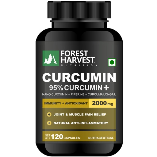 [BRSREED5OJYBAFLH] Curcumin 95% + Nano Curcumin with Piperine Capsules | 2000mg Per Serving | 120 Capsules | Triple-Strength for Superior Absorption, Joint Health & Immunity