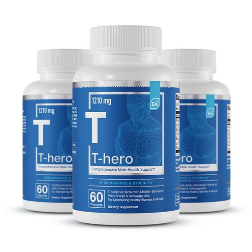 [BRSROFICCQPGGFIV] Essential Elements Male Health Supplement - Muscle Support & T-Health with DIM, Ashwagandha, Shilajit, More | T-Hero 60 Vegan Capsules (3-Pack)